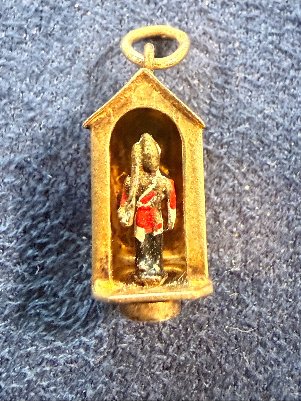 Queen's Life Guard and Sentry Box Gold and Enamel Charm 9k Georg Jensen Ltd